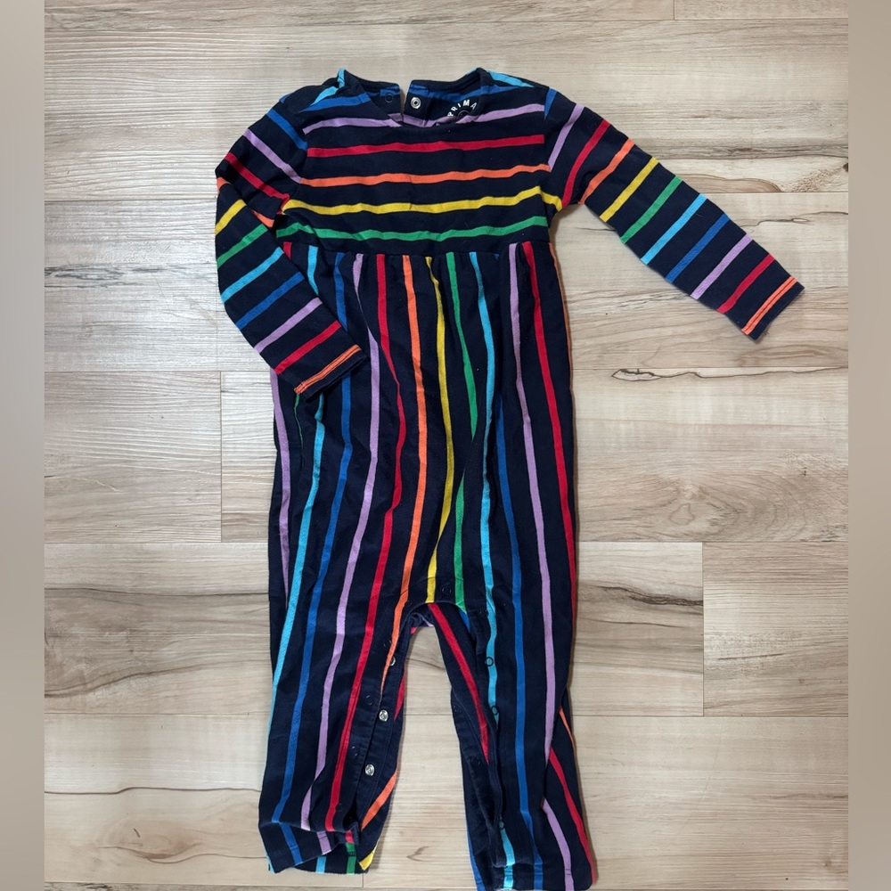 Primary Rainbow Romper Onesie with Snaps